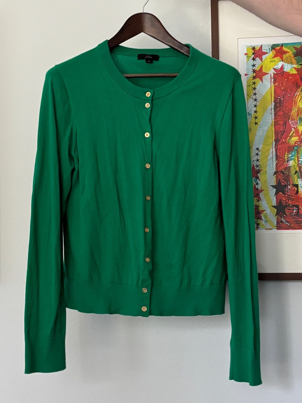 J. Crew Emerald Green Button-Front Cardigan